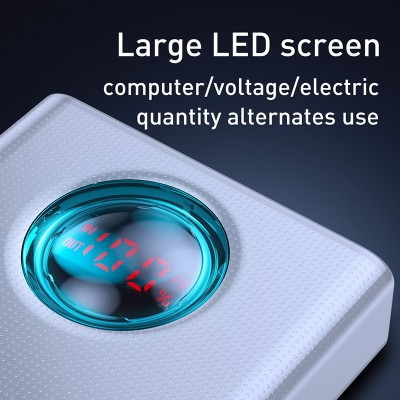 УМБ Baseus Amblight Digital Display Quick Charge Power Bank 30000mAh |4USB/Type-C/Lightning, 6A/65W, QC/PD| (PPLG-A01)