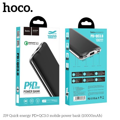 УМБ HOCO Quick energy J39 10000mah |1USB/2Type-C, QC3.0/PD, 3A|