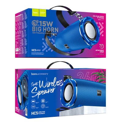 Акустика HOCO Cool Enjoy sports BT speaker HC5 |2x15W, 3.5Hours, BT5.0, AUX, FM, TF, USB, 3600mAh|