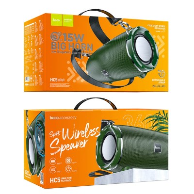 Акустика HOCO Cool Enjoy sports BT speaker HC5 |2x15W, 3.5Hours, BT5.0, AUX, FM, TF, USB, 3600mAh|