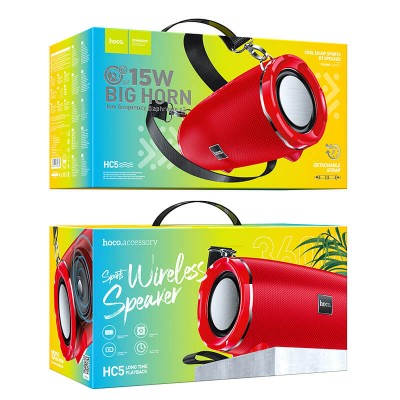 Акустика HOCO Cool Enjoy sports BT speaker HC5 |2x15W, 3.5Hours, BT5.0, AUX, FM, TF, USB, 3600mAh|