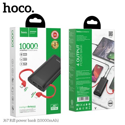 УМБ Hoco Lightning / Micro USB cable Rill J67 10000mah |2USB/1Type-C, 2A|