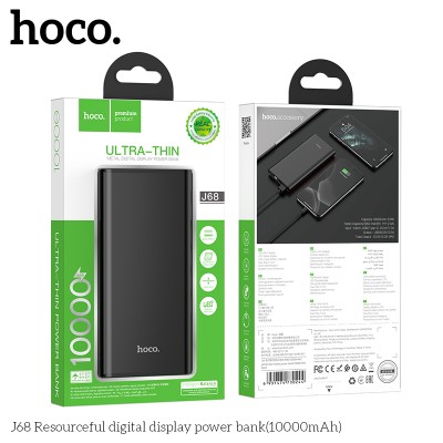 УМБ HOCO with Digital Display Ultra-Thin Resourceful J68 10000mah |1USB/1Type-C, 2A|