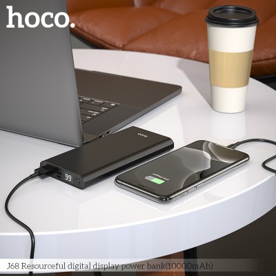 УМБ HOCO with Digital Display Ultra-Thin Resourceful J68 10000mah |1USB/1Type-C, 2A|