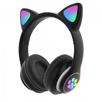 Навушники Bluetooth Cat Rainbow LED ear STN-28 |BT5.0, FM/AUX/TF|