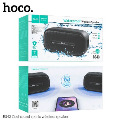 Акустика HOCO Cool Sound sports wireless speaker BS43 |IPX7, TWS, FM/BT/AUX/USB/TF, 6Hours|