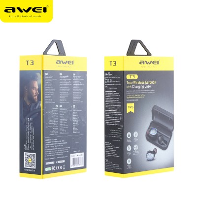 Навушники AWEI Bluetooth T3 TWS Earbuds (charging case)