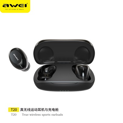 Навушники Bluetooth Awei TWS Sports T20 |BT5.0, 390mAh/45mAh, 4Hours, IPX4|
