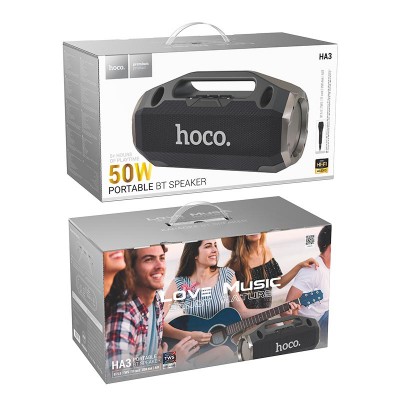 Акустика-караоке HOCO Drum outdoor BT speaker HA3 |BT5.0, TWS/AUX/USB/TF, 50W, 5h|