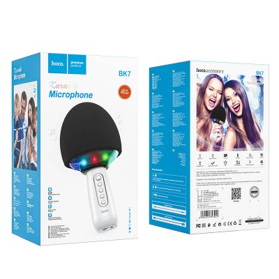 Караоке мікрофон HOCO Cute karaoke microphone BK7 |BT5.0, AUX/TF, DSP, 5W|