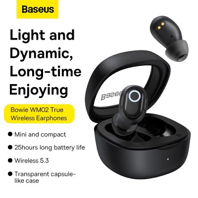 Навушники Baseus Bowie WM02 True Wireless Earphones  |BT5.3, 40/300mAh, 5H, Location, OTA|