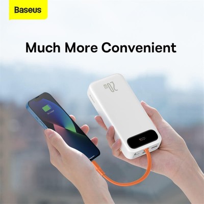 УМБ BASEUS Block Digital Display 20000mAh |1USB/1Type-C/Lightning Cable, 20W/3A, PD/QC| (PPLK000002)