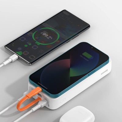 УМБ BASEUS Block Digital Display 20000mAh |1USB/1Type-C/Lightning Cable, 20W/3A, PD/QC| (PPLK000002)