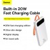 УМБ BASEUS Block Digital Display 10000mAh |1USB/1Type-C/Lightning Cable, 20W/3A, PD/QC| (PPBLK-02)