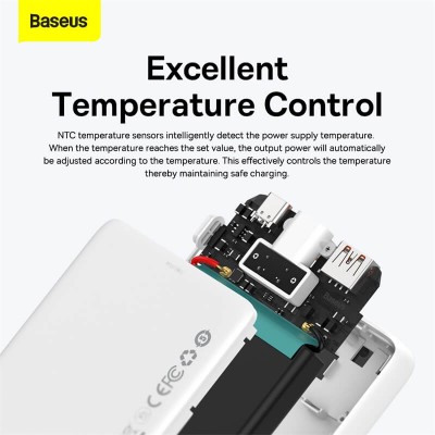 УМБ BASEUS Block Digital Display 10000mAh |1USB/1Type-C/Lightning Cable, 20W/3A, PD/QC| (PPBLK-02)