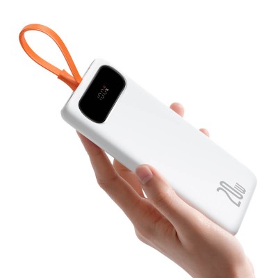 УМБ BASEUS Block Digital Display 10000mAh |1USB/1Type-C/Lightning Cable, 20W/3A, PD/QC| (PPBLK-02)