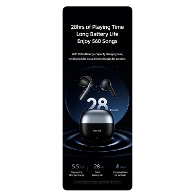 Навушники Bluetooth USAMS TWS Earbuds XH09 |BT5.1, 35/300mAh, 5.5h|