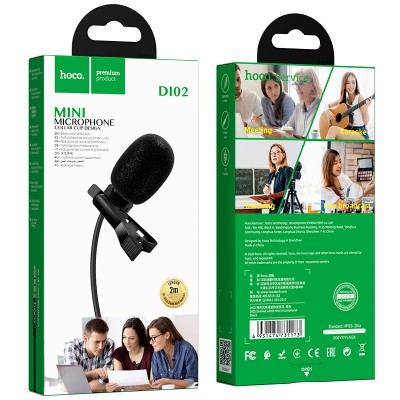 Мікрофон HOCO Desired wired mini Clip microphone DI02 |AUX, 2M|