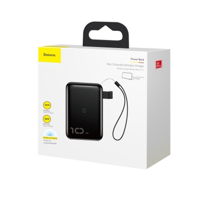 УМБ BASEUS Mini S Bracket with wireless charger 10000mAh |1USB/1Type-c, QC/PD, 10W/18W| (PPXFF10W-01)