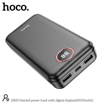 УМБ HOCO Painted power bank with digital display DB35 20000mAh |2USB/Type-C, 2.1A|