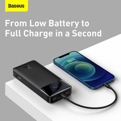 УМБ BASEUS Bipow Digital Display Power bank 20000mAh |2USB/1Type-C, PD/QC, 20W, 3A| (PPDML-M02)