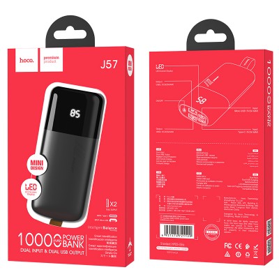 УМБ HOCO with Display Excellent NRG J57 10000mah |2USB/1Type-C, 2A|