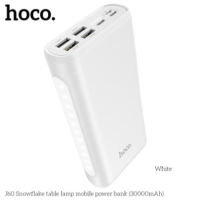 УМБ HOCO Snowflake table lamp mobile J60 30000mAh |4USB/Type-C/Lightning, 2A|