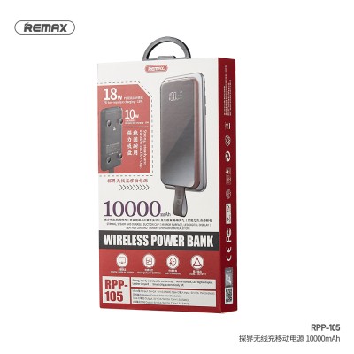 УМБ REMAX wireless charger Tangee Series RPP - 105 10000mAh |1USB/1Type-C, QC/PD,  3A|