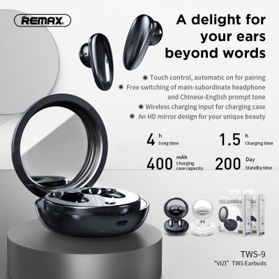 Навушники Bluetooth REMAX Vizi Series TWS-9 |IPX4,50/400mAh BT5.0, 4hours|