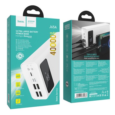 УМБ Hoco General LED Display power bank J65A 40000mAh |4USB/Lightning/Type-C, 2A|