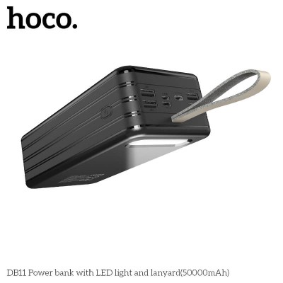 УМБ Hoco Power bank with LED light and Lanyard DB11 50000mAh |4USB/Type-C/Lightning, 2.1A|