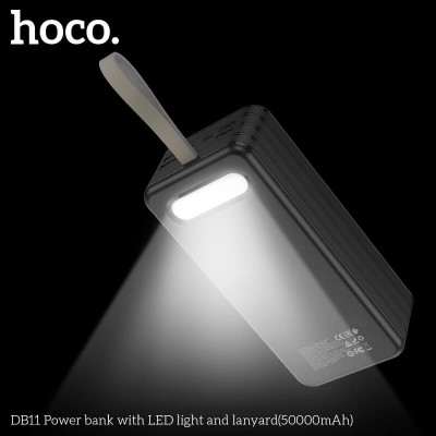 УМБ Hoco Power bank with LED light and Lanyard DB11 50000mAh |4USB/Type-C/Lightning, 2.1A|