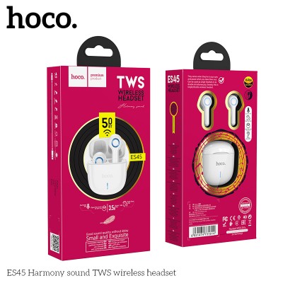 Навушники Bluetooth HOCO Harmony sound TWS wireless headset ES45 |30/320mAh, BT5.0, 3.5H|
