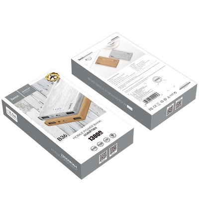 УМБ Hoco Wooden B36 13000mAh |2A, 2USB|