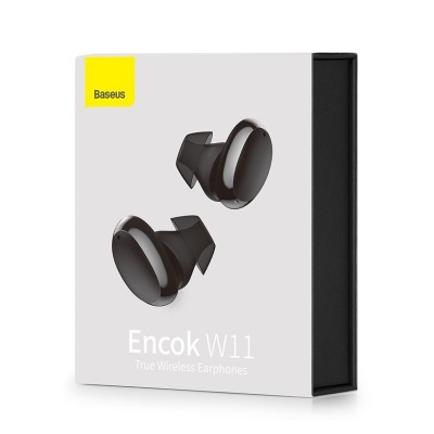 Навушники Bluetooth BASEUS True Wireless Earphones W11 IPX4 |BT5.0, 40/300mAh, 4h, Qi, Location, OTA| (NGTW060001)