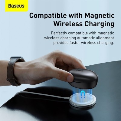 Навушники Bluetooth BASEUS True Wireless Earphones W11 IPX4 |BT5.0, 40/300mAh, 4h, Qi, Location, OTA| (NGTW060001)