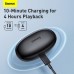 Навушники Bluetooth BASEUS True Wireless Earphones W11 IPX4 |BT5.0, 40/300mAh, 4h, Qi, Location, OTA| (NGTW060001)