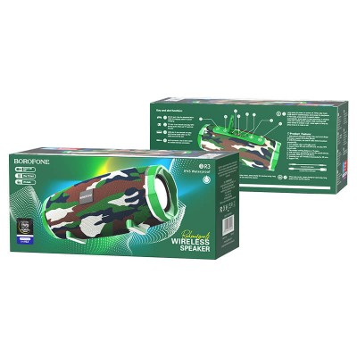 Акустика BOROFONE Rich sound sports wireless speaker IPX5 BR3 |TWS, BT5.0, AUX, FM, TF, USB|