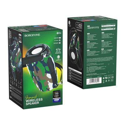 Акустика BOROFONE Horizon sports wireless speaker IPX5 BR4 |BT5.0, TWS AUX, FM, TF, USB|