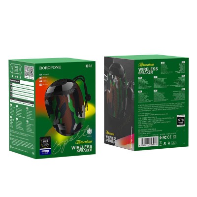 Акустика BOROFONE Miraculous sports wireless speaker IPX5 BR6 |BT5.0, TWS AUX, FM, TF, USB|