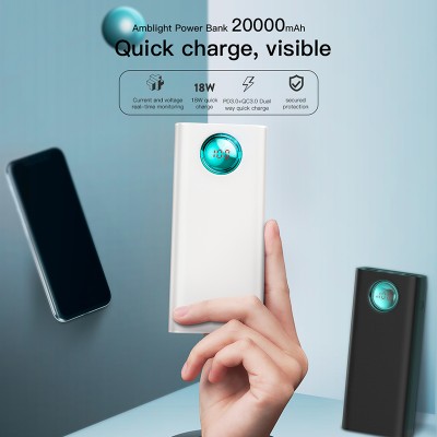 УМБ BASEUS Amblight Quick charge powerbank 20000mAh |2USB/Type-C/Lightning, PD3.0/QC3.0, 3A/18W| (PPALL-LG02)