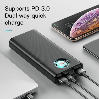 УМБ BASEUS Amblight Quick charge powerbank 20000mAh |2USB/Type-C/Lightning, PD3.0/QC3.0, 3A/18W| (PPALL-LG02)