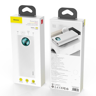 УМБ BASEUS Amblight Quick charge powerbank 20000mAh |2USB/Type-C/Lightning, PD3.0/QC3.0, 3A/18W| (PPALL-LG02)