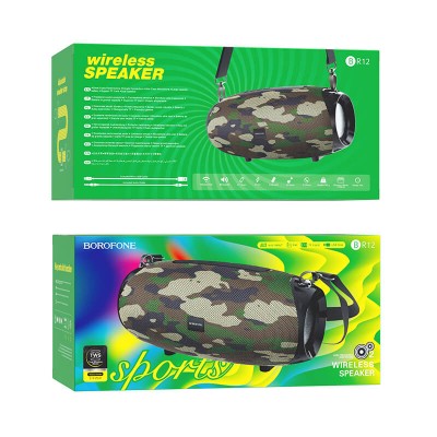 Акустика BOROFONE Amplio sports wireless speaker BR12 |2.5Hours, TWS, BT5.0, AUX, FM, TF, USB, 1200mAh|