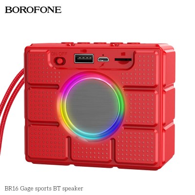Акустика BOROFONE LED Gage sports BT BR16 |BT5.1, TWS AUX, FM, TF, USB, 4hours|