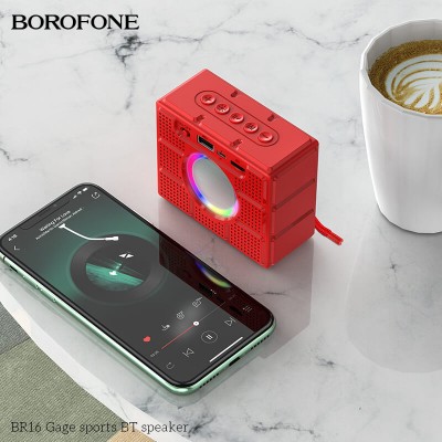 Акустика BOROFONE LED Gage sports BT BR16 |BT5.1, TWS AUX, FM, TF, USB, 4hours|