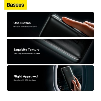 УМБ BASEUS Bipow Pro Digital Display Fast Charge Power Bank 10000mAh |2USB/Type-C, QC/PD, 22.5W/3A| (PPBD040001)