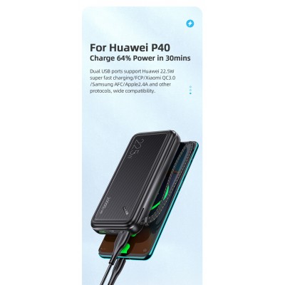 УМБ USAMS Lanya 20000mAh US-CD168 PB60 |2USB/1Type-C, 22.5W/3A, PD/QC|