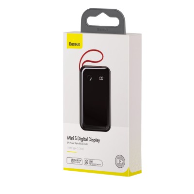 УМБ BASEUS Mini S Digital Display 10000mah (With Type - C cable) |3A, 15W, 1USB/1Lightning/1Type-C| (PPXF-A09)