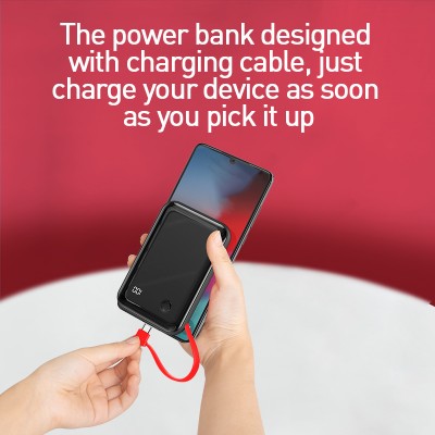 УМБ BASEUS Mini S Digital Display 10000mah (With Type - C cable) |3A, 15W, 1USB/1Lightning/1Type-C| (PPXF-A09)